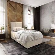 Pat tapițat boxspring MERALIS 80x200 cm bej Saltele: Saltea cu arcuri Bonell
