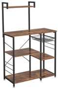 Etajeră cu polițe MARGE pentru bucătărie, maro/negru