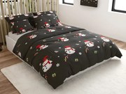 Lenjerie de pat din microfibra WHITE NOWMAN neagra Dimensiune lenjerie de pat: 70 x 80 cm | 140 x 200 cm