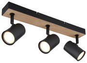 Plafoniera 3L design industrial Robby negru, maro