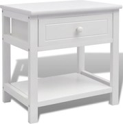vidaXL Noptieră din lemn, alb