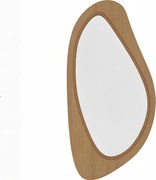 HOMCOM Oglindă de perete tip fereastră cu ramă din furnir de pin pentru dormitor și camera de zi, 91,5 x 45 x 3 cm, lemn natural | Aosom Romania