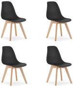 Set de 4 scaune de dining KITO negre