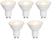 Set de 5 becuri LED GU10 50mm clare 7,5W 800 lm 3000K