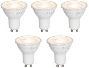 Set de 5 becuri LED GU10 clare de 50mm 7.5W 800 lm 3000K