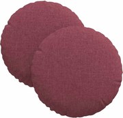 vidaXL Perne de Șezut 2 pcs Roșu Vin Ø30 x 13 cm țesătură