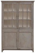 Vitrina din lemn de mango, metal si sticla, cu 4 usi, cu aspect vintage, Cheverny