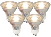 Set 5 becuri LED GU10 COB 5W 450LM 3000K