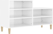 vidaXL Pantofar, alb extralucios, 102x36x60 cm, lemn compozit