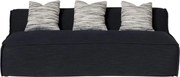 Canapea 3 locuri din stofă bleumarin, cu husă detașabilă și 3 perne decorative, 69 x 202,5 x 96 cm, „City”