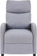 Fotoliu de relaxare, Spatar Rabatabil Înclinare 135°, Suport picioare extensibil, Material textil, Gri Barrel-83