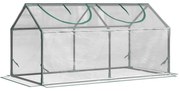 Outsunny Mini Sera de Gradina sera pentru plante cu 2 Ferestre Rulou si Copertina PVC Anti-UV, Transparenta | Aosom Romania
