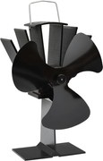 vidaXL Ventilator de sobă cu alimentare termică, 3 palete, negru