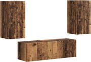 vidaXL Set Dulap pentru Televizor Montat pe Perete 4 pcs Lemn vechi