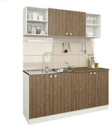 Set Bucatarie Sena, Stejar Bronz/Alb, L 160 cm