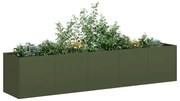 vidaXL Jardinieră verde măsline 200x40x40 cm oțel laminat la rece