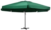 vidaXL Umbrelă de soare de grădină, stâlp aluminiu, verde, 600 cm