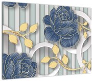 Tablou - Tradafiri și cercuri (70x50 cm)