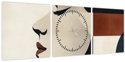 Tablou - Femeie din profil (cu ceas) (90x30 cm)
