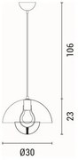 Pendul pe cablu JARDEN 1xE27/15W/230V gri