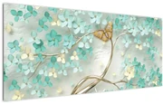 Tablou cu flori și fluturi (120x50 cm)