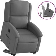 vidaXL Fotoliu rabatabil cu ridicare pe verticală, gri închis, textil