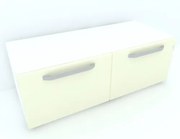 Armonia Comoda alba cu 2 sertare cu manere fronturi MDF Vanilie