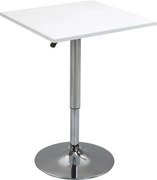 HOMCOM Masă de bar reglabilă pe înălțime, rotativă 360°, picioare rezistente la zgârieturi, bază metalică stabilă, Alb | Aosom Romania