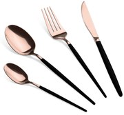 Set tacamuri 24 piese, 6 persoane, rose lucios cu negru mat Berlinger Haus BH 3073