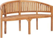 vidaXL Bancă în formă de banană, 151 cm, lemn masiv de tec