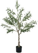 HOMCOM Plantă Artificială de Măslin cu 450 de Frunze, 20 de Măsline și Ghiveci Inclus, Ø15x120 cm, Verde | Aosom Romania
