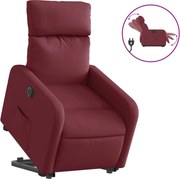 vidaXL Fotoliu electric rabatabil cu ridicare, roșu vin, textil