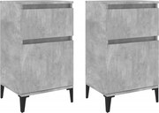 vidaXL Noptiere, 2 buc., gri beton, 40x35x70 cm