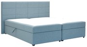 Pat matrimonial Boxspring 180 cm Revenant (albastru) (cu somieră și saltea) (cu sp. depozitare). 1098562