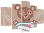 Tablou - Ursuleț de pluș în tricou cu dungi (150x105 cm)