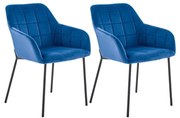 Set 2 scaune K305 velvet albastru