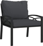 vidaXL Scaun de grădină cu perne gri, 68x76x79 cm, oțel