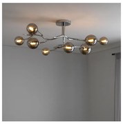 Brilagi - Lustră aplicată LED MISTEL 9xG9/3W/230V negru-crom/sticlă fumurie