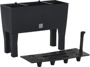 vidaXL Strat de grădină înălțat antracit 60x25x46 cm ratan PP