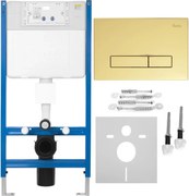 Cadru WC incastrat Rea cu buton HD auriu