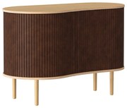 Comodă maro/în culoare naturală joasă cu aspect de lemn de stejar cu ușă glisantă 100x67 cm Audacious – UMAGE