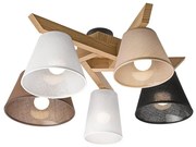 Lustr ANTONIO 5xE14/40W/230V, montaj plafon, stejar