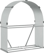 vidaXL Suport pentru bușteni, argintiu, 120x45x140 cm, oțel galvanizat