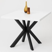 Masa de bucatarie din MDF patrat, alb,texturata, Homs 80x80X75 cm