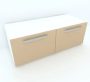 Armonia Comoda alba cu 2 sertare cu manere fronturi PAL Cappuccino