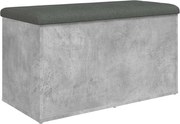 vidaXL Bancă de depozitare, gri beton, 82x42x45 cm, lemn prelucrat