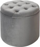 Taburete cu spatiu de depozitare Modern Barock 50cm, gri argintiu
