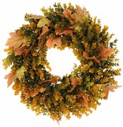 Coroniță de eucalipt, diametru 50 cm,portocaliu-verde