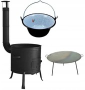 Set sobă cu ceaun și placă de grătar