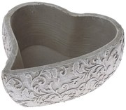 Husă de beton pentru ghiveci Lace heart gri, 18 x21